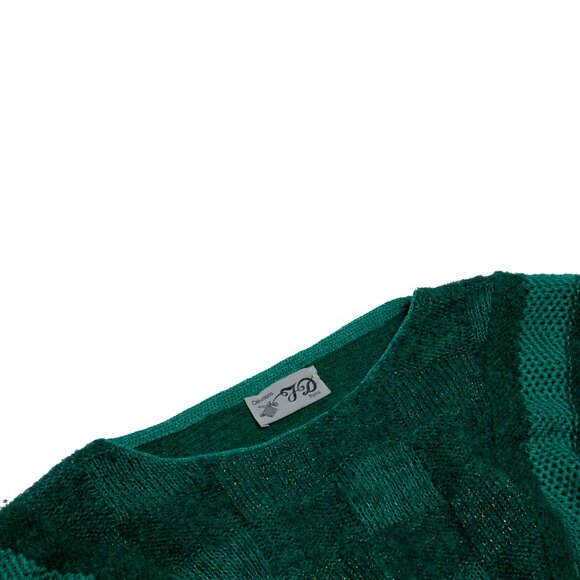 JD Créations (France) Vintage Reverse Stocking Stitch Teddy Knit Jumper : M - Picture 2 of 3